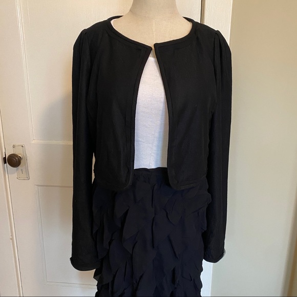Zac Posen Cropped Wool Jacket Puff Shoulder 12 - Picture 1 of 7